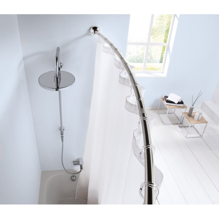 Ebern Designs Cullerton 125cm Curved Fixed Shower Curtain Rail